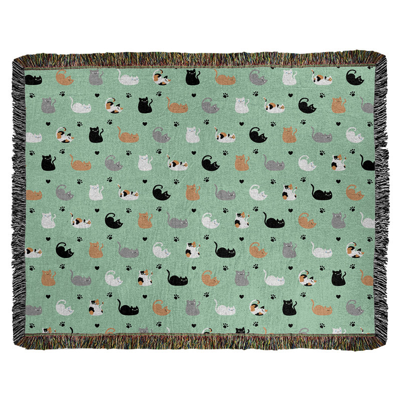 Couverture en coton Katelyn Elizabeth, H 60 po x l 50 po, Vert clair