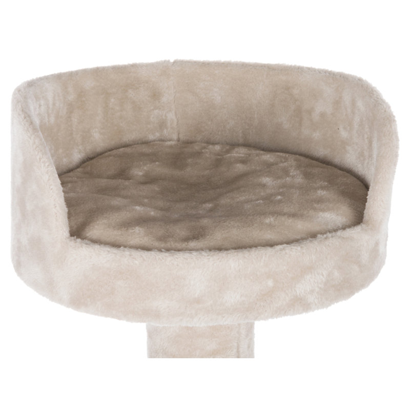 Greige Plush and Sisal 4-Level Cat Tree with Bed