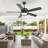 52" indoor/outdoor Waterproof Ceiling Fan With Lights And Remote Control