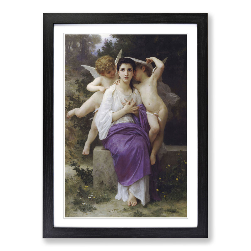 Angel by William Adolphe Bouguereau - Picture Frame Graphic Art, Black Framed, 48cm H x 36cm W x 2cm D