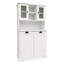 Grande armoire de salle de bain à deux compartiments avec panier à linge inclinable et 2 tablettes réglables - blanc
