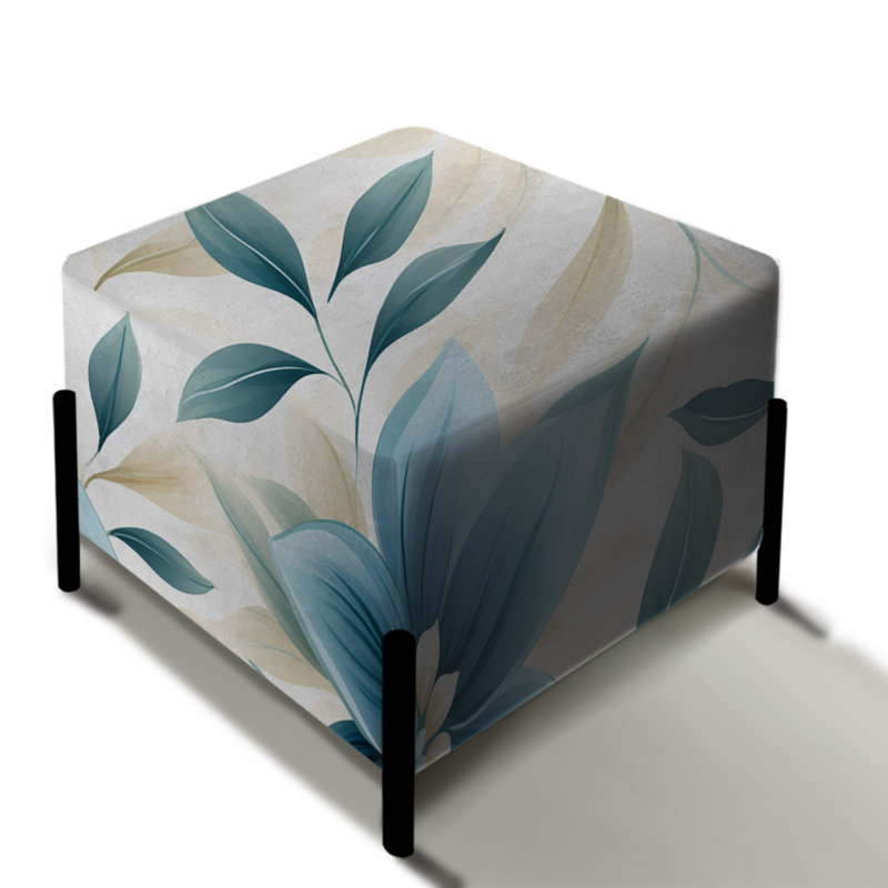 Tranquil Patterns - Floral Square Ottoman
