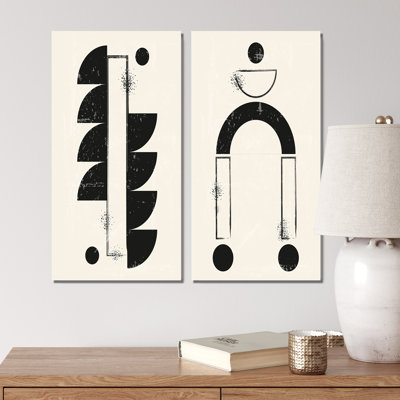 Ensemble de 2 impressions monochromes Minimal Geometrics