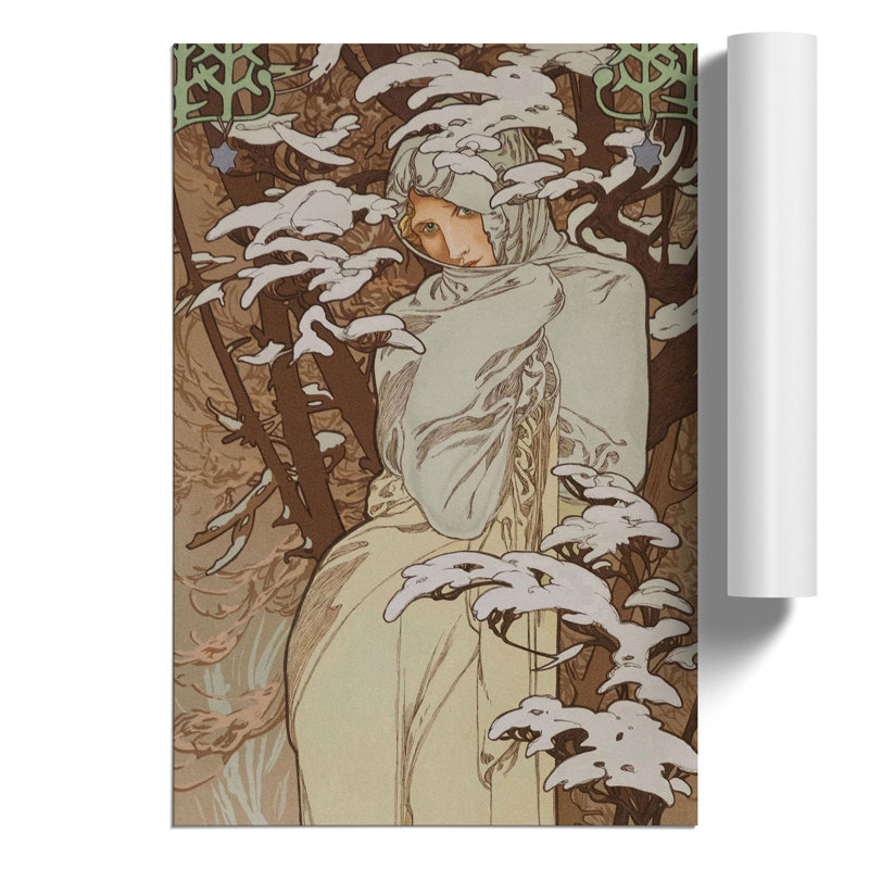 Winter by Alphonse Mucha - Frameless Print, 42cm H x 30cm W x 0.1cm D