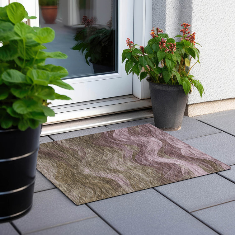 Machine Washable Indoor/Outdoor Cinead ACN1700 Taupe Rug