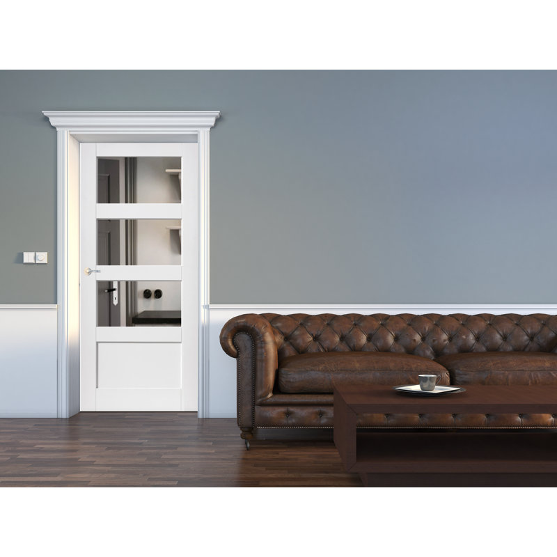 Abernon Shaker Glass Internal Door, 198.1cm H x 61cm W x 3.5cm D