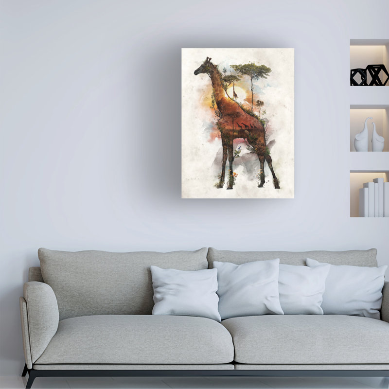 Art sur toile Barrett Biggers Giraffe, H 35 po x l 47 po