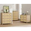 Armoire à 4 tiroirs en chêne et rotin avec façades tissées. Rangement autoportant de 37 po de hauteur pour le salon. Couloir ou rangement pour garde-robe