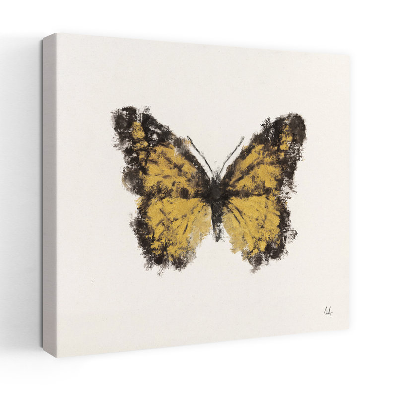 Art contemporain Golden Wings II, H 18 po x l 18 po
