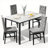 5-Piece Dininng Room Table Set with 4 Uphosltered Dining Chairs, Faux Marble Table Top and Robust Metal Frame Dining Table Set of 5, Space-Saving Design Dinette Set for Home Furniture Kitchen Restaurant-924555525-912154674
