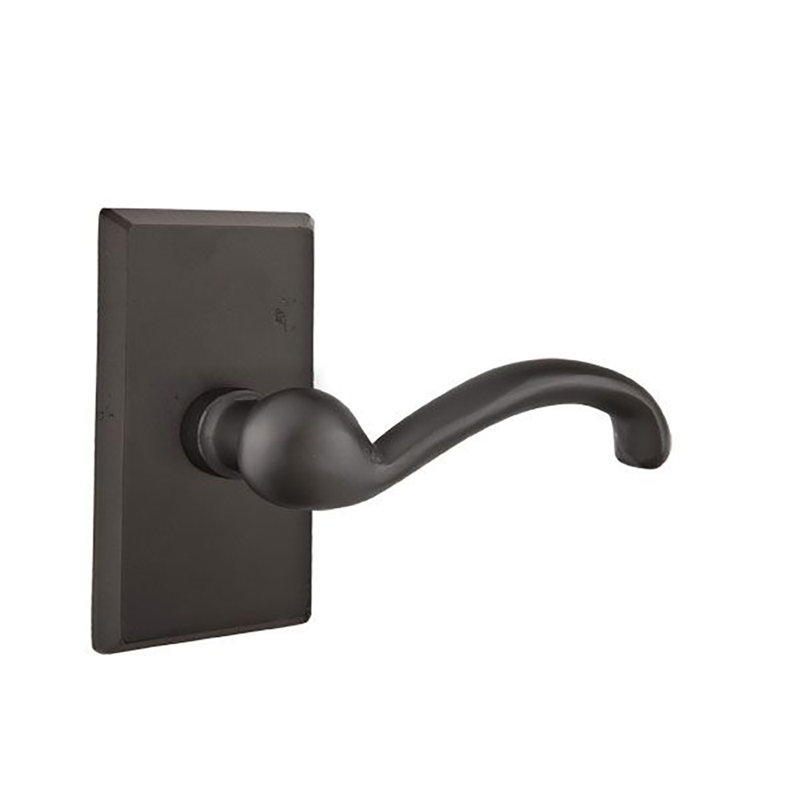 Levier de porte avec rosette Teton Passage (Hall & Closet), Gauche, Dos plat
