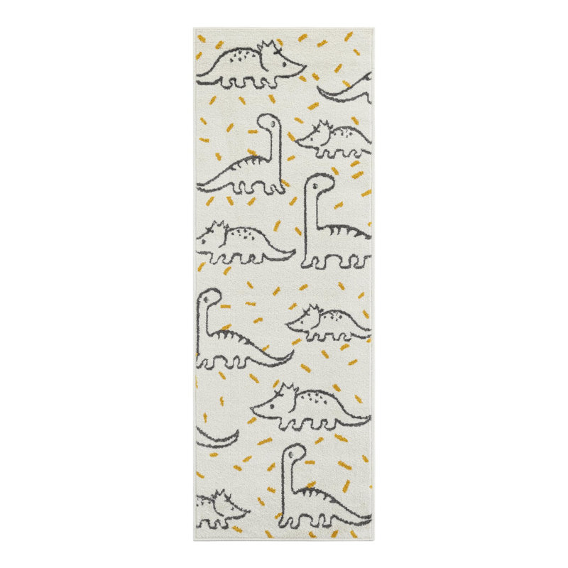 Tapis pour enfant Unique Loom Dinosaur Whimsy, Tapis de couloir 2 pi 2 po x 6 pi 1 po