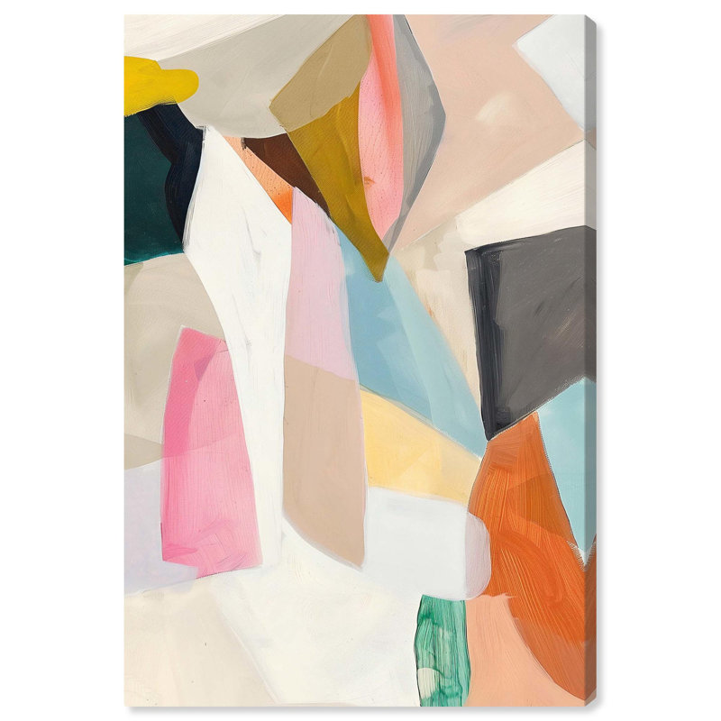 Gentle Embrace Multicolor Abstract Canvas Wall Art, 24" x 16"