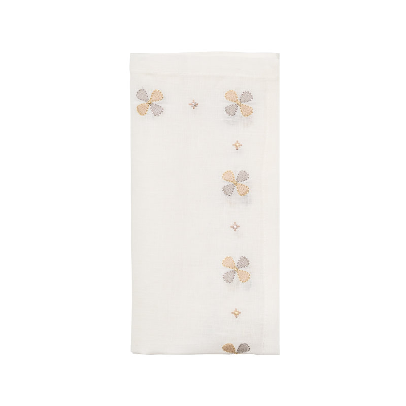 Clover Napkin, White/Natural/Gray