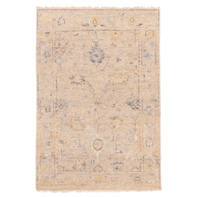 Modern Oushak  Grey Rug 4'0" x 5'10"
