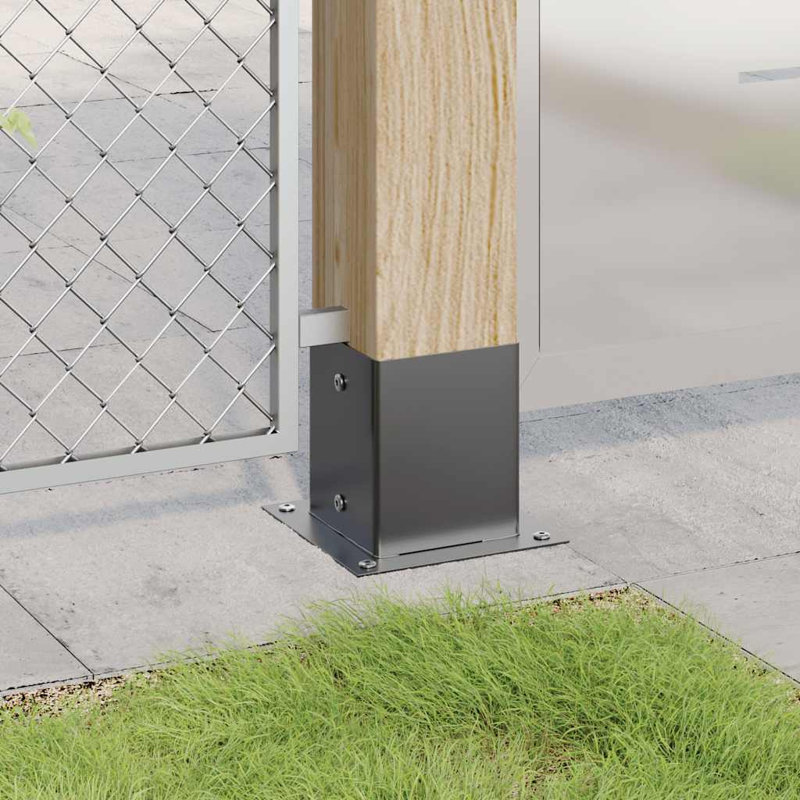 Post Bases Square 4 Pcs 101X101 Mm Galvanised Steel, Anthracite