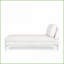 Chaise longue minimaliste moderne pour une personne - Tissu doux pour le salon / la chambre à coucher | Ivoire | Tissu | Dossier rembourré