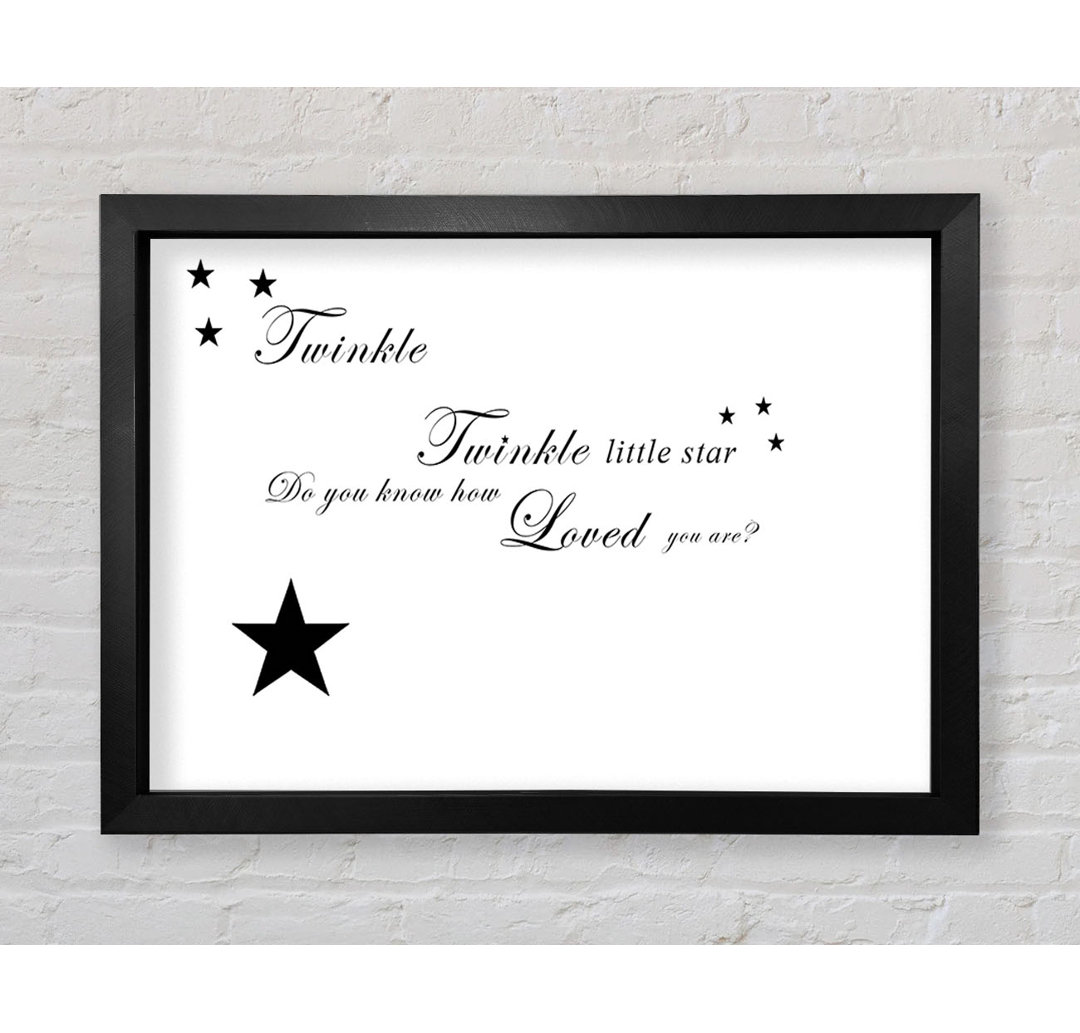 Kinderzimmer Zitat Twinkle Twinkle Little Star 1 Gerahmter Druck