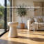 Table d'appoint géométrique champignon, table d'appoint en béton MGO pour l'extérieur, tabouret de jardin moderne pour table d'extérieur-126609736