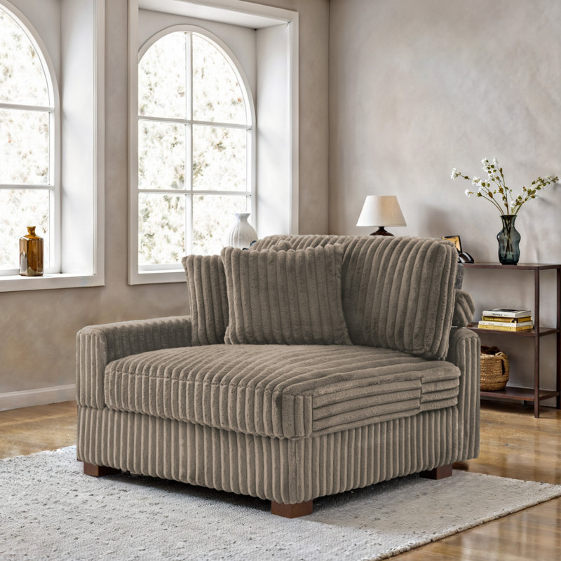 104.9Cm Wide One Arm, Light Brown