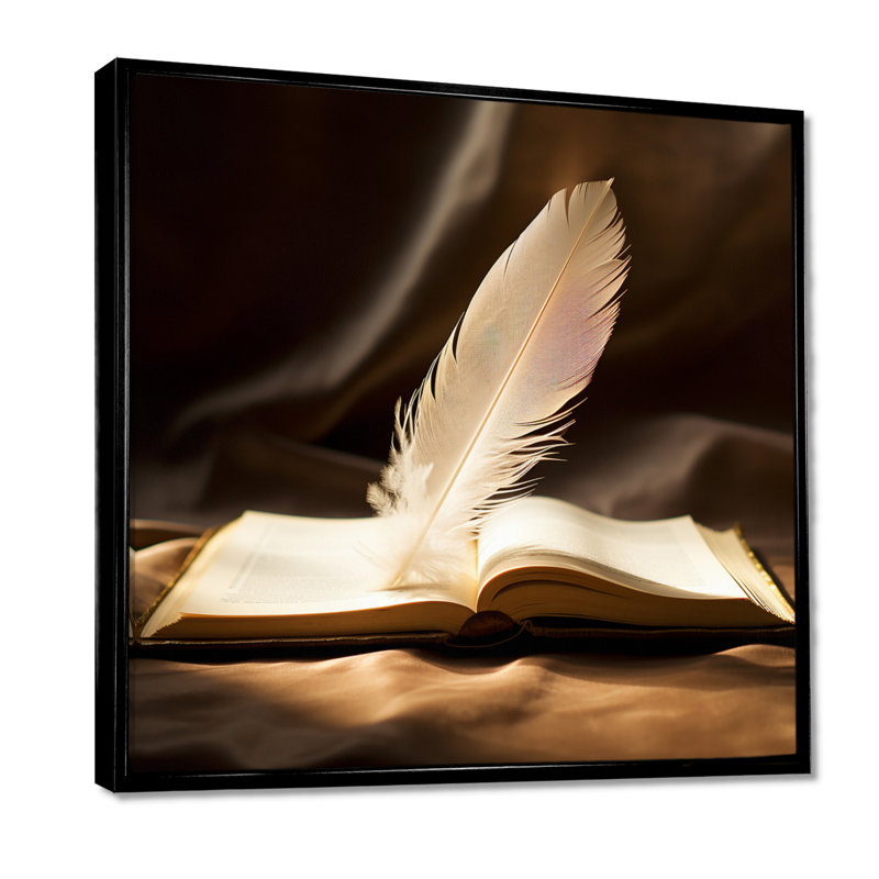 Salon d'art mural Jago - Feathers, H 30 po x l 30 po x P 1 po, Toile avec cadre flottant noir