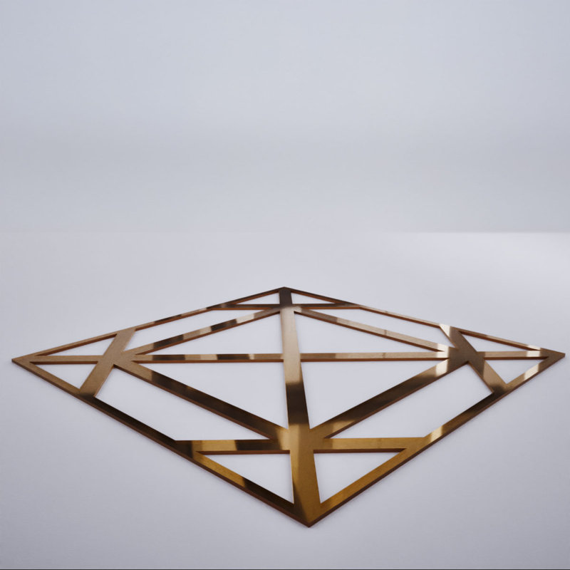 Miroir bronze Buxton, Miroir de bronze, 15.38" H x 15.375" W x 0.125" D
