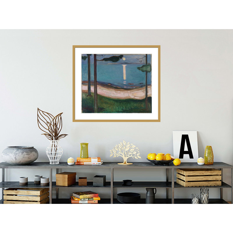 «Moonlight» par Edvard Munch, impression giclée sur cadre, H 33,5 po x l 38,4 po