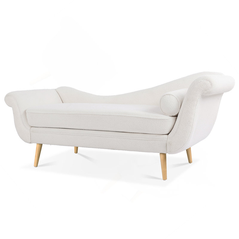 Chaise longue avec accoudoirs à volutes, Blanc