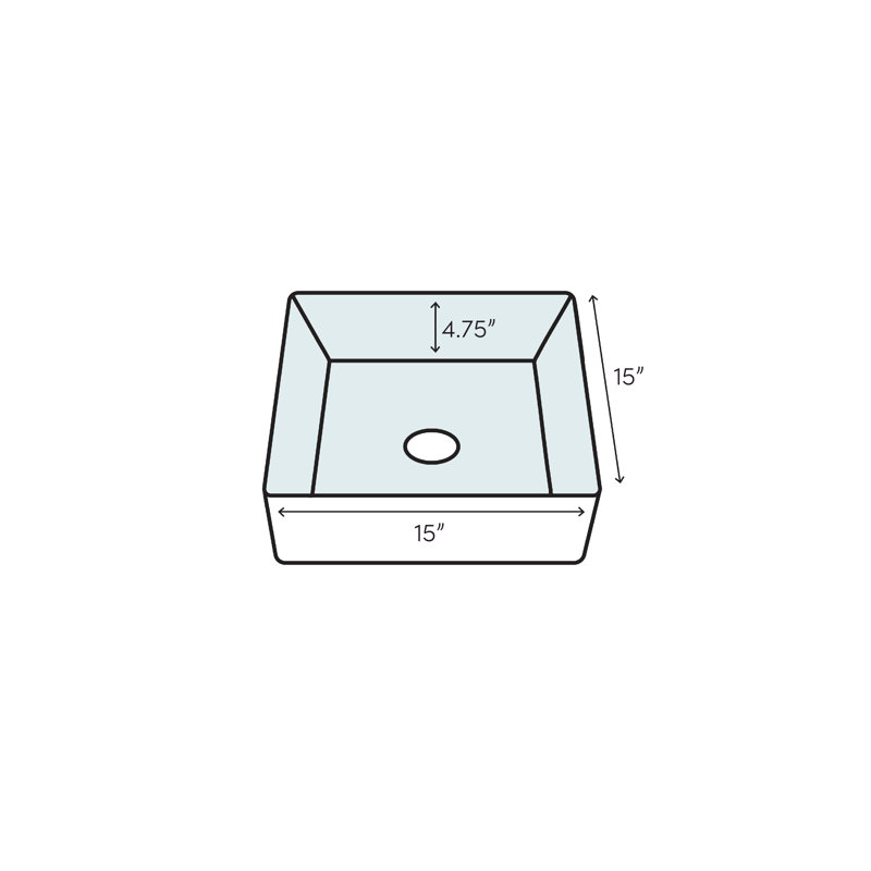 Glossy White Ceramic Square Vessel Bathroom Sink