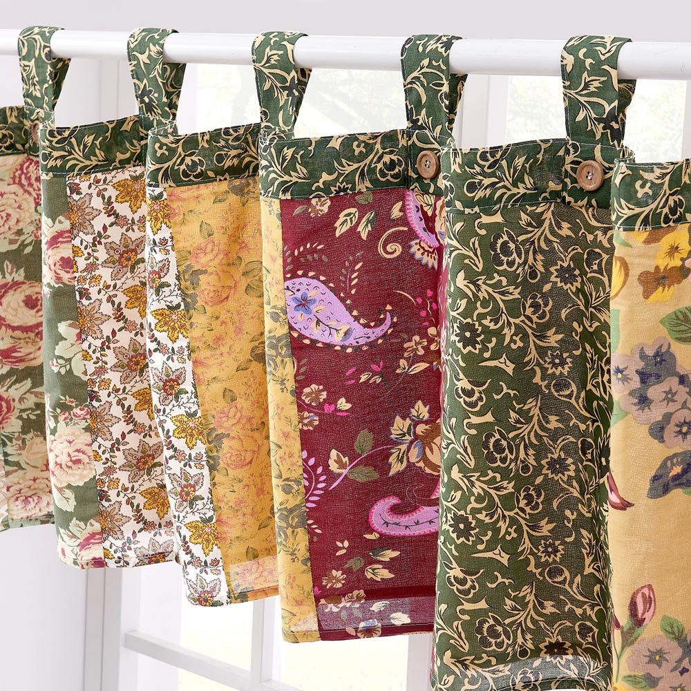 Antique Patchwork Window Valance, Patchwork