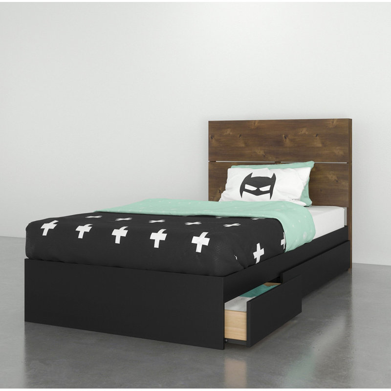 Bourquin Platform Storage Bed, Truffle/Black, Full / Double