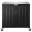Îlot de cuisine d'extérieur modulaire 35 po avec dessus en acier inoxydable et armoire de rangement fermée - chariot de barbecue et support à pizza FEASTO