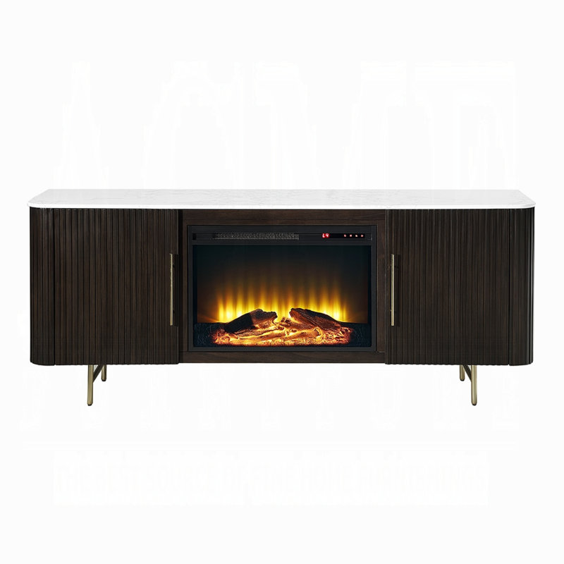 Clayten Server w/Marble Top & Fireplace