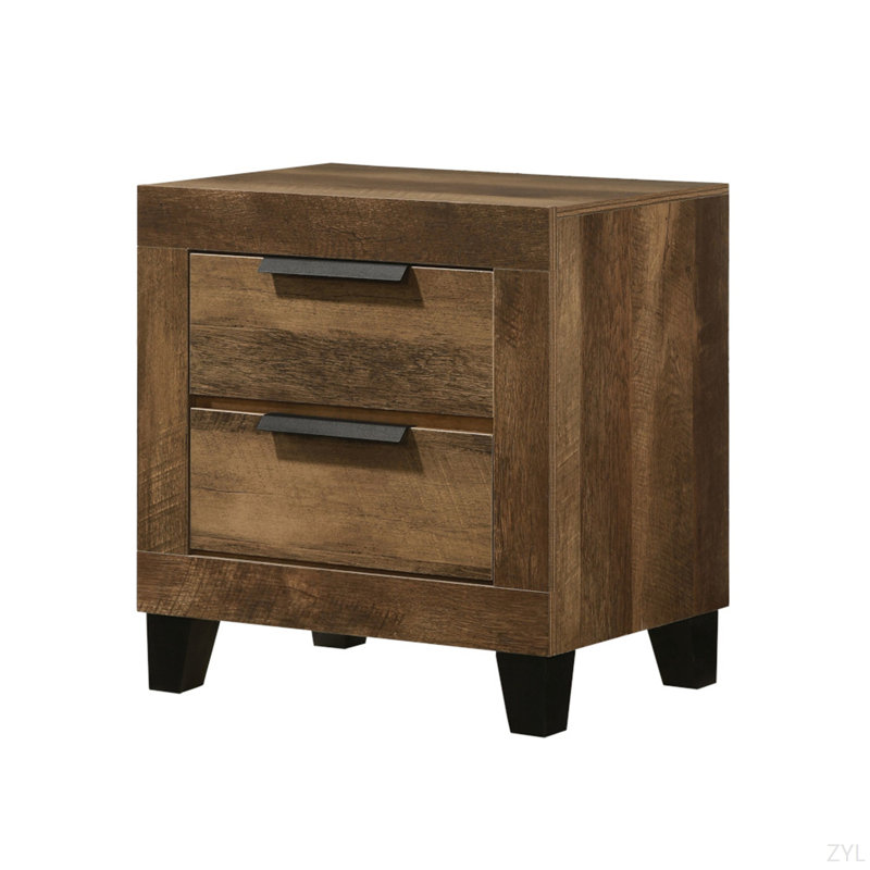 Rustic Oak Finish Nightstand