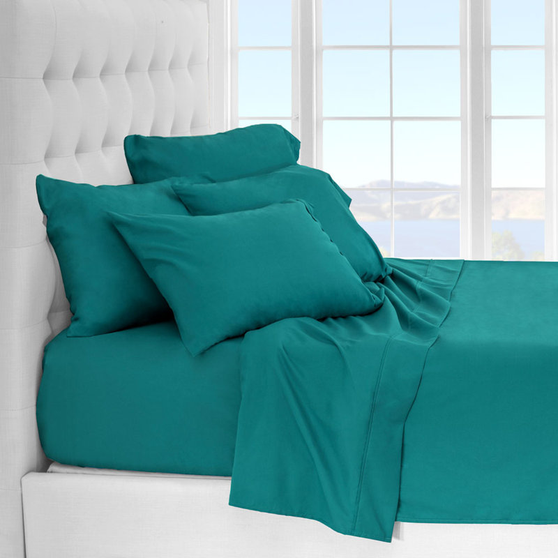 Microfiber Sheet Set, Emerald, Full Sheet Set + 10 Fitted Sheet + 20 Pillowcases
