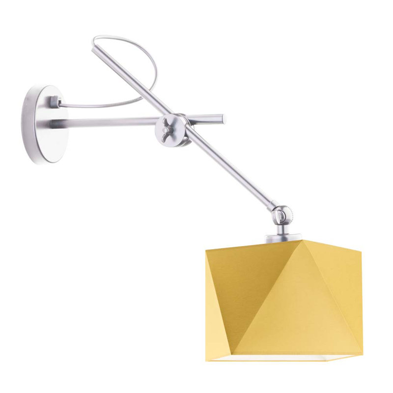 Asellus Steel Armed Sconce, Silver, Mustard