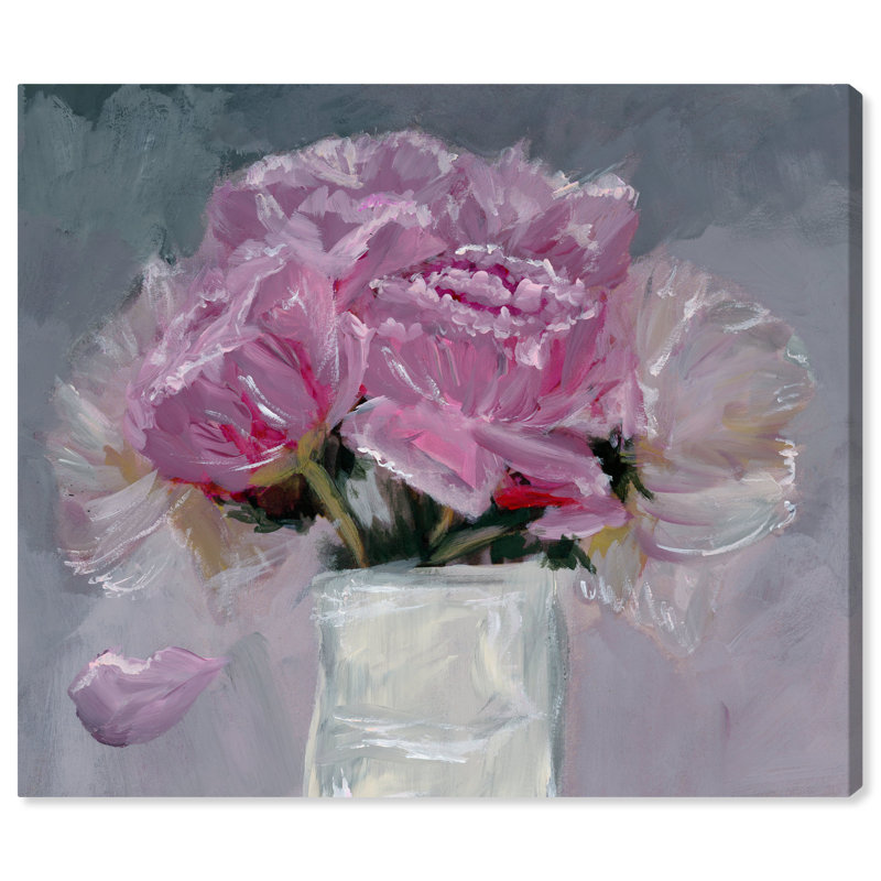 « all rose fleurs », peinture sur toile, H 30 po x l 36 po x P 1,5 po