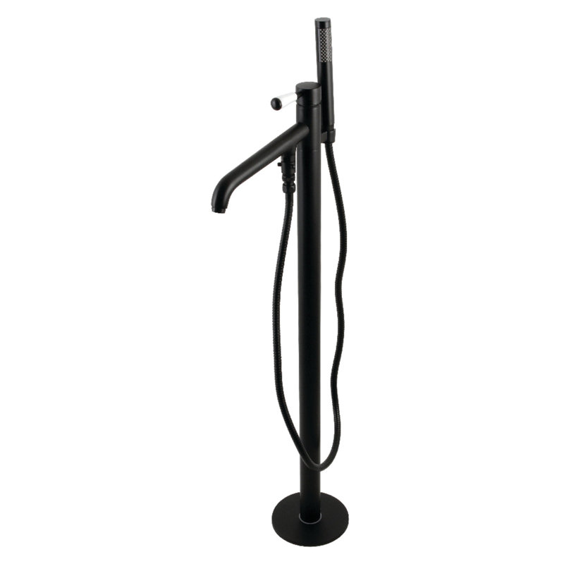 Kingston Brass Paris Single-Handle 1-Hole Freestanding Tub Faucet, Matte Black