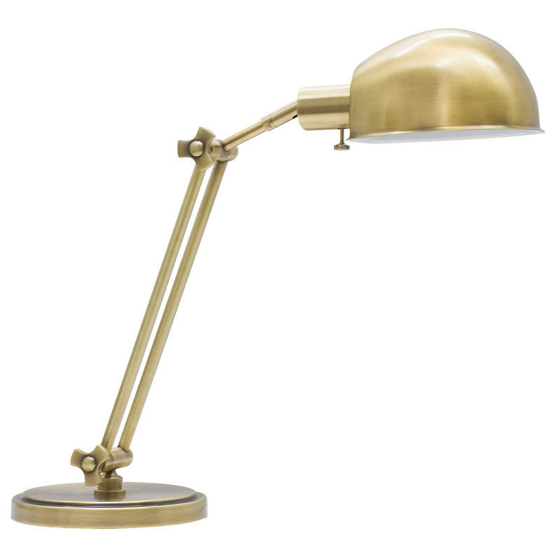 Lampe de bureau réglable 32 po Plumie, Laiton antique