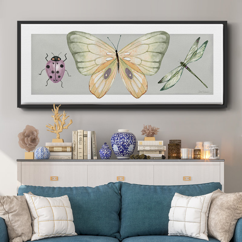 «Pretty Insectes I», toile encadrée, H 8 po x l 20 po
