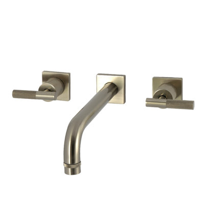 Kingston Brass Convergent Two-Handle 3-Hole Wall Mount Roman Tub Faucet With Knurled Handle