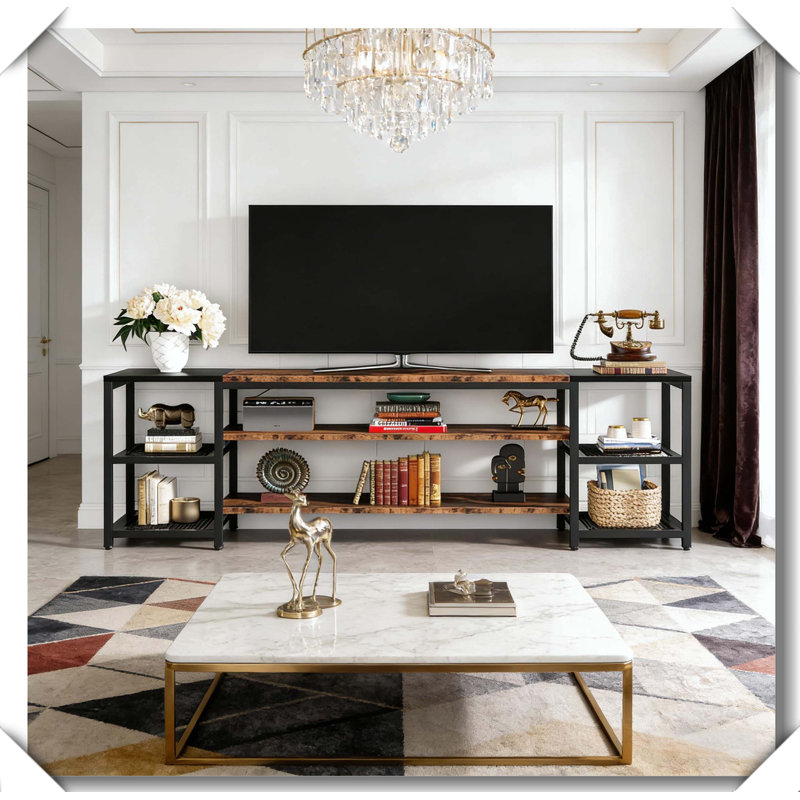 Industrial TV Stand Stable Durable Metal Frame Storage Center