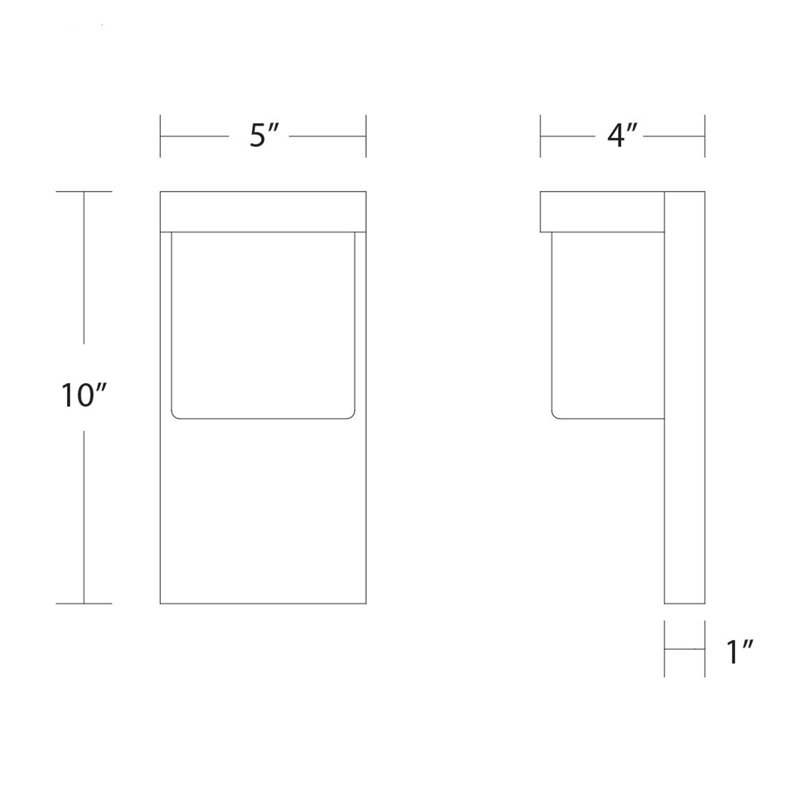 Applique murale d'extérieur à DEL à intensité variable Midtown - 5CCT, 10" H x 5" W x 4" D