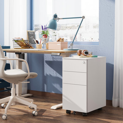 11.8 Inch Small File Cabinet With 3 Drawers, Rolling Filing Cabinet