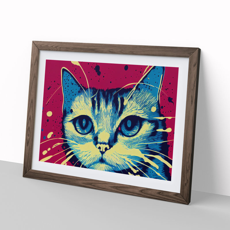 Cat Splashed Vol.7 Abstract - Framed Print, 46cm H x 64cm W x 2cm D, Walnut Framed