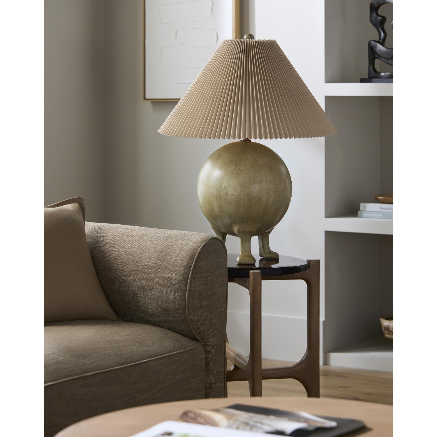 Chakera Table Lamp, Light Gray