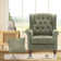 Button-Tufted Small Wingback Accent Chair with Rolled Arm and Thick Padded Cushion