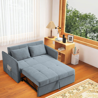 Canapé-lit en chenille 53,5 po avec angles réglables et poches de rangement