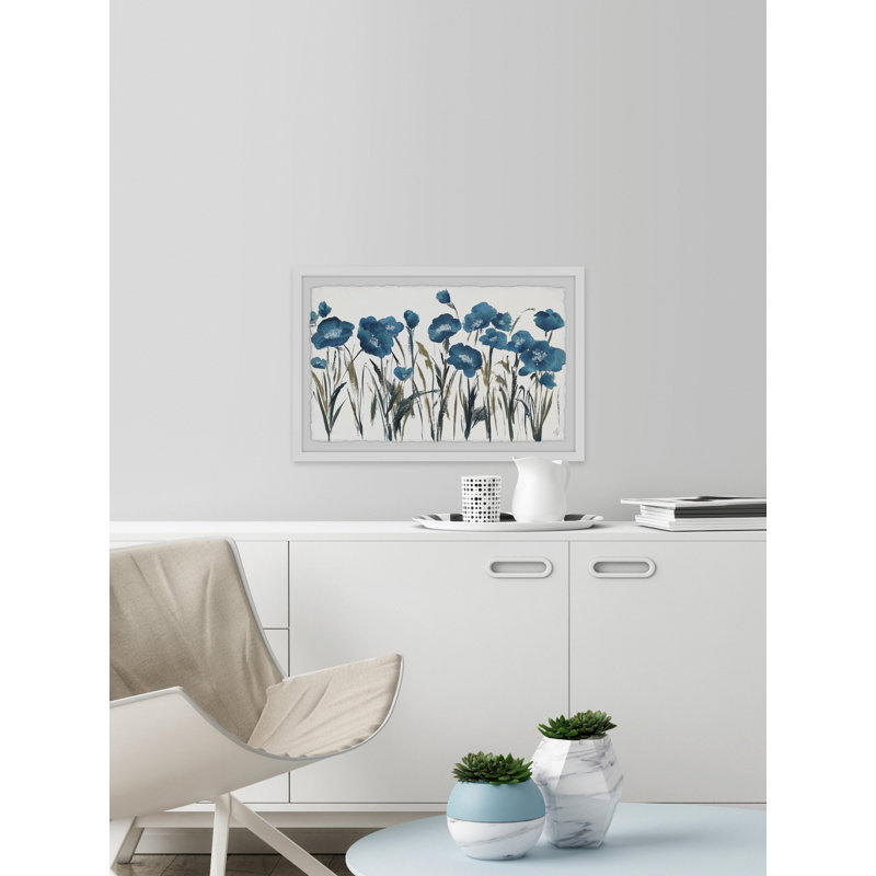 " Blue Flowers VII " Painting Print, 8" H x 12" W x 1.5" D