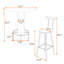 Ensemble de table de salle à manger 3 pièces avec rangement et 2 tabourets de bar pour petits espaces-1660013632